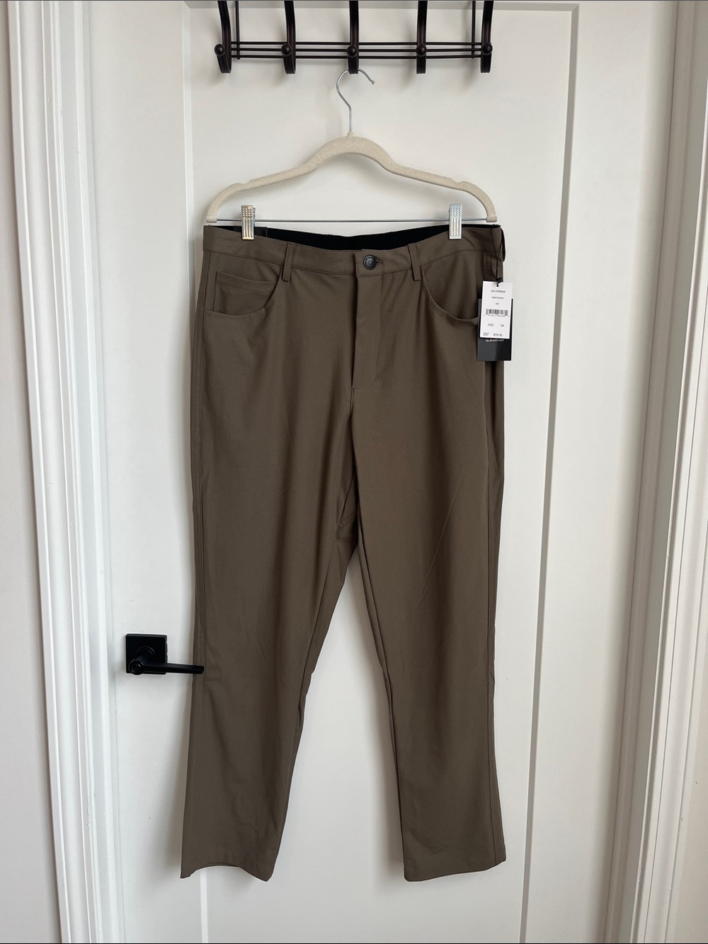 Quiksilver Men's Olive Brown Stretch Chinos Size 34X30